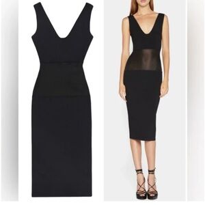 SOLD TOM FORD Panelled Knitted Midi Dress - Black Size M NWT